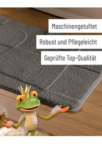 Badematte Wecon Home "Davie", basalt grau, H:25mm, Oberfl&auml;che: 100% Polyester, Badematten, Badematte, Badteppich, Hoch-Tief-Effekt, weich, rutschhemmend, waschbar, getuftet