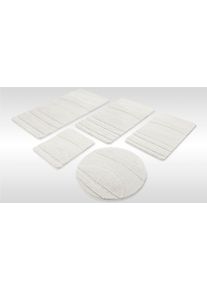 Badematte Wecon Home "Marc", wei&szlig;, H:25mm, Oberfl&auml;che: 100% Polyester, Badematten, Badematte, Badteppich, Hoch-Tief-Linien, weich, rutschhemmend, waschbar, getuftet