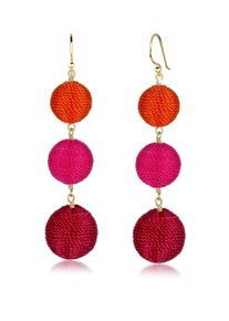 Paar Ohrh&auml;nger Elli "Ohrringe Ohrh&auml;nger Kugel Bunt Geo Multicolor 925 Silber" Gr. 80, bunt (gold), Ohrringe, Damen, Silber 925 (Sterlingsilber), Paar Ohrh&auml;nger