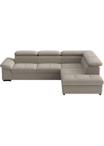 Sit & More Ecksofa SIT & MORE "Viola", taupe, B:249cm H:73cm T:226cm, 100% Polyester, Sofas, Ecksofa, optional Bettfunktion