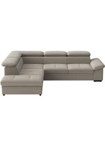 Sit & More Ecksofa SIT & MORE "Viola", stone, B:249cm H:73cm T:226cm, 100% Polyester, Sofas, Ecksofa, optional Bettfunktion