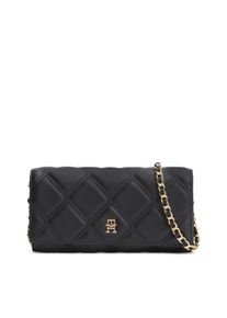 Geldb&ouml;rse Tommy Hilfiger "TH FEMININE WALLET ON CHAIN", Damen, schwarz, Lederimitat, Kleinlederwaren Geldb&ouml;rse, Damen Geldbeutel, Minibag mit Zierkette als Umh&auml;ngeriemen