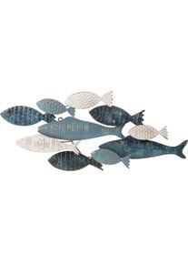 Metallbild B&Ouml;NNINGHOFF "ABSTRAKT &ndash; FISCHE BLAU 70x30 cm &ndash; Deko modern", farbe bild(er): blau, wei&szlig;, B:70cm H:30cm T:5,72cm, Metall, Bilder, Metallbild