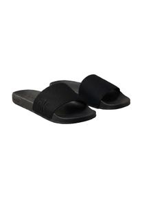 Pantolette Calvin Klein "ESS SLIDE HF SIDE LOGO CV", Herren, Gr. 46, schwarz, Textil, unifarben, Basic, Schuhe Pantolette, Strandschuh, Sommerschuh, Flat mit Textil-Bandage, schmale Form