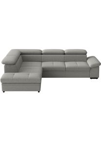 Sit & More Ecksofa SIT & MORE "Viola", stone, B:249cm H:73cm T:226cm, 100% Polyester, Sofas, Ecksofa, optional Bettfunktion