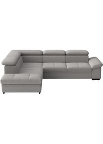 Sit & More Ecksofa SIT & MORE "Viola", grau, B:249cm H:73cm T:226cm, 100% Polyester, Sofas, Ecksofa, optional Bettfunktion