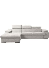 Ecksofa WERK2 "Cosmo", beige, B:282cm H:99cm T:192cm, 100% Polyester, Sofas, Ecksofa, Eckcouch mit Schlaffunktion, Bettkasten & verstellbaren Kopfteilen