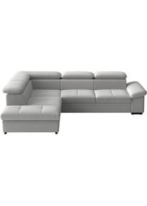 Sit & More Ecksofa SIT & MORE "Viola", silber, B:249cm H:73cm T:226cm, 100% Polyester, Sofas, Ecksofa, optional Bettfunktion