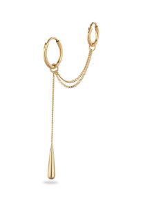 Paar Ohrh&auml;nger Elli "Ohrringe Creolen Chain Tropfen mit Kristallen von Swarovski(R) 925 Sterling Silber" Gr. 59, gold, Ohrringe, Damen, Silber 925 (Sterlingsilber), Paar Ohrh&auml;nger
