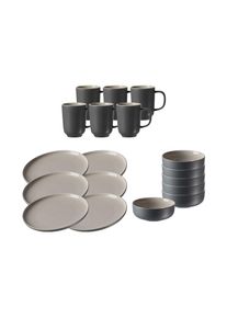 Ritzenhoff & Breker Geschirr-Set RITZENHOFF & BREKER "Fr&uuml;hst&uuml;cksservice Jasper 18er Set", grau, 18, Keramik, Geschirr-Sets, Geschirr-Set, Sp&uuml;lmaschinengeeignet