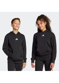 Kapuzensweatshirt adidas Sportswear "J SL FL HD 225", Damen, Gr. 164, schwarz-wei&szlig; (schwarz, wei&szlig;), Obermaterial: 71% Baumwolle, 29% Polyester, normal, Rundhals, angesetztes B&uuml;ndchen, Sweatshirts Kapuzensweatshirt