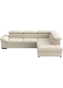 Sit & More Ecksofa SIT & MORE "Viola", creme, B:249cm H:73cm T:226cm, 95% Polyester, 5% Polyamid, Sofas, Ecksofa, optional Bettfunktion