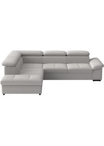 Sit & More Ecksofa SIT & MORE "Viola", hellgrau, B:249cm H:73cm T:226cm, 95% Polyester, 5% Polyamid, Sofas, Ecksofa, optional Bettfunktion