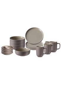 Ritzenhoff & Breker Geschirr-Set RITZENHOFF & BREKER "Fr&uuml;hst&uuml;cksset Jasper 16er Set", taupe, 16, Keramik, Geschirr-Sets, Geschirr-Set, Sp&uuml;lmaschinengeeignet