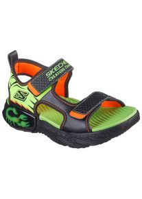 Sandale Skechers "CREATURE-SPLASH", Jungen, Gr. 29, schwarz (schwarz, limette skorpion), Lederimitat, kontrastfarbene Details, Schuhe Sandale, Klettsandale mit coolem Motiv, Gr&ouml;&szlig;enschablone zum Download