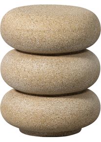 Beistelltisch Woood "Laurel aus Magnesiumoxid mit organisch gestapelter Form 40x40x50 cm", beige, B:40cm H:50cm T:40cm, Tische, Beistelltisch, Leichtgewicht 6 kg, Tragkraft 20 kg, ausschlie&szlig;lich Innenbereich