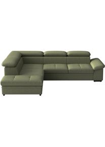 Sit & More Ecksofa SIT & MORE "Viola", olive, B:249cm H:73cm T:226cm, 100% Polyester, Sofas, Ecksofa, optional Bettfunktion