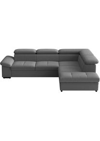 Sit & More Ecksofa SIT & MORE "Viola", dunkelgrau, B:249cm H:73cm T:226cm, 95% Polyester, 5% Polyamid, Sofas, Ecksofa, optional Bettfunktion