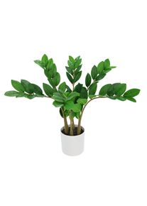 Kunstblume I.GE.A. "Kunstpflanze Zamioculcas im Topf", gr&uuml;n, B:50cm H:56cm T:46cm, Polyester, Kunstpflanzen, Kunstblume, K&uuml;nstliche Pflanze Tropenwurz Gl&uuml;cksfeder Gr&uuml;npflanze Dekopflanze