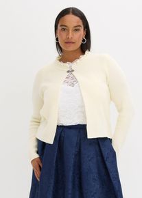 Folkdr&auml;ktsinspirerad cardigan - vit - storlek 52/54 (XXL) - bonprix