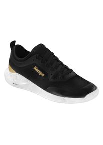 Hallenschuh Kempa "Hallen-Sport-Schuhe Kourtfly", Damen, Gr. 9.5, schwarz (schwarz, wei&szlig;, gold), Obermaterial: 100% Textilmaterial TEXMAT., Schuhe Hallenschuh