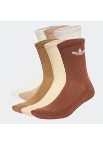 Sportsocken adidas originals "TR CREW S 6P", Herren, Gr. S (37/39), wei&szlig; (cream wei&szlig;, wonder quartz, sand strata), Obermaterial: 65% Baumwolle, 31% Polyester, 3% Elasthan, 1% sonstige Fasern, Socken Sportsocken, f&uuml;r Laufen, 6er-Pack, mit Trefoil Logo, wadenlang