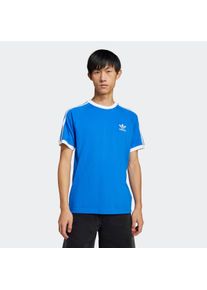 T-Shirt adidas originals "3-STRIPES TEE", Herren, Gr. M, blau, Obermaterial: 100% Baumwolle, normal, Rundhals, Shirts T-Shirt, schmale Passform, Kurzarm, mit kontrastierendem Saum, aus Baumwolle
