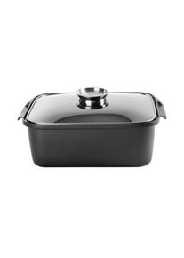 Homeware Profession. Br&auml;ter, Klar, Schwarz, Edelstahlfarben, Metall, 8 l, rechteckig, 26x12.2x40 cm, Lfgb, backofengeeignet, antihaftbeschichtet, Kochgeschirr, T&ouml;pfe, Br&auml;ter