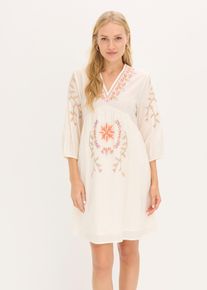 Minikleid aus reiner Baumwolle, wei&szlig;, Gr&ouml;&szlig;e 42, mit Baumwolle, bonprix