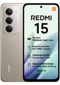 Xiaomi Smartphone "Redmi 15 128 GB", Energieeffizienz: B, grau (titan gray), 128 GB, Mobiltelefone, Smartphone