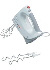 Bosch Handmixer "CleverMixx MFQ3530, Edelst. R&uuml;hrbesen/Knethaken, 5 Stufen, wei&szlig;", grau (wei&szlig;, grau), B:20,1cm H:14,1cm T:7,7cm, Mixer, Turbotaste, Soft-Touch Griff, Auswurftaste, Made in Europe, Handmixer