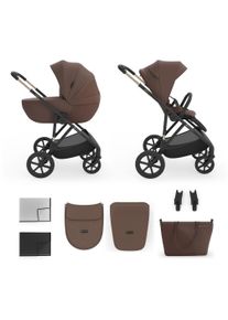 Kombi-Kinderwagen Kinderkraft "PRIME 3 2in1", Baby, velvet mocca, Kinderwagen Kombi-Kinderwagen