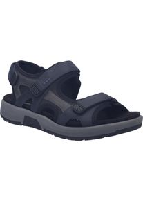 Trekkingsandale Josef Seibel "Emeric 06", Herren, Gr. 48, blau (dunkelblau, kombi), Leder, Textil, Schuhe Trekkingsandale, Sommerschuh, Bequemschuh mit Klettverschl&uuml;ssen, H-Weite