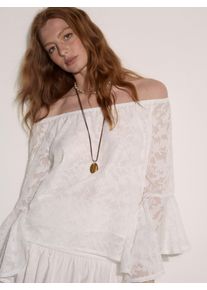 Chiffonbluse Apricot "Bluse", Damen, Gr. L (40), wei&szlig;, gewebt, Obermaterial: 100% Polyester PES., uni, Blusen Chiffonbluse, mit verdecktem Verschluss