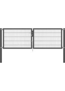Zaundoppelt&uuml;r Alberts "Flexo Plus", grau (anthrazit), B:300cm H:100cm, Stahl, Tore, Zaundoppelt&uuml;r, anthrazit, verschiedene Abmessungen
