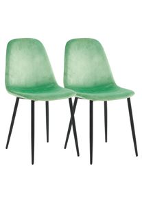 Esszimmerstuhl Vcm "2er Esszimmerst&uuml;hle K&uuml;chenst&uuml;hle R&uuml;ckenlehne Fiolo", gr&uuml;n (mint), B:54cm T:59cm, Obermaterial: 70% Metall MT. 30% Textilmaterial TEXMAT., St&uuml;hle, Esszimmerstuhl