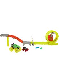 Hotwheels Autorennbahn HOT WHEELS "Monster Trucks Power Smashers Race & Chase Challenge", bunt, Autorennbahnen, Kinder, Kunststoff, Metall, Autorennbahn