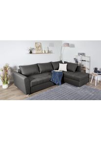 Ecksofa Collection AB "Jana XL L-Form, B: 250 cm", grau (anthrazit), B:250cm H:42cm T:161cm, 100%Polyester, Sofas, Ecksofa, Bettfunktion, Bettkasten & 1 Zierkissen, Federkern