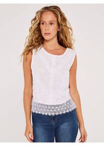 Klassische Bluse Apricot "Bluse", Damen, Gr. M (38), wei&szlig;, gewebt, Obermaterial: 100% Baumwolle CO., uni, Blusen Klassische Bluse, mit Schleife am R&uuml;cken