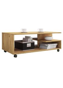 Couchtisch Vcm "Holz Sofatisch Couchtisch Rollen rollbar Stango XL", braun (honig, eiche), B:100cm T:50cm, Tische, Couchtisch