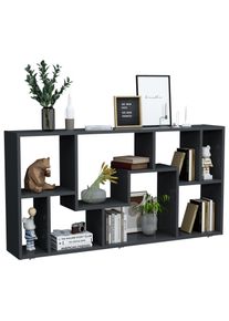 Standregal Vcm "Holz Stand Regal Raumteiler B&uuml;cherregal Lanisa L", schwarz (anthrazit), B:116cm T:20cm, Regale, Standregal