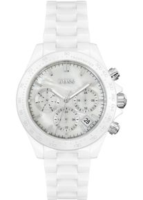 Multifunktionsuhr BOSS "NOVIA CERAMIC", wei&szlig;, Armbanduhren, Damen, Multifunktionsuhr, Quarzuhr, Damenuhr, Herrenuhr Armbanduhr, Keramik