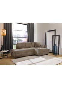 Jockenh&ouml;fer Ecksofa JOCKENH&Ouml;FER GRUPPE "Fantasy L-Form, B: 247 cm, Dreh-Schwenk-Ottomane", beige (taupe 426, 18), B:247cm T:109cm, Korpus: 100% Polyester;Kissen: 100% Polyester, Sofas, Ecksofa, mit Bettfunktion, Bettkasten & Zierkissen, wandelbar zum Big-Sofa