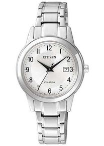 Solaruhr Citizen, silber (silberfarben), Armbanduhren, Damen, Solaruhr, Armbanduhr, Damenuhr, Edelstahlarmband, Datum
