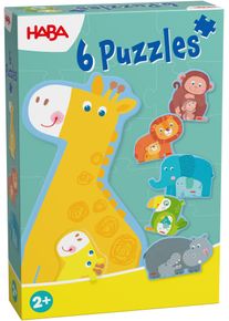 Puzzle Haba "6 erste Puzzles Tierfamilie", bunt, Puzzles, Kinder, Pappe, Motiv, Puzzle