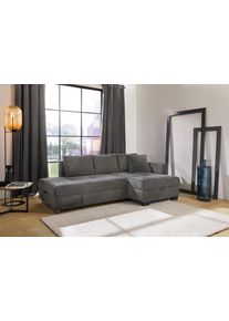 Jockenh&ouml;fer Ecksofa JOCKENH&Ouml;FER GRUPPE "Fantasy L-Form, B: 247 cm, Dreh-Schwenk-Ottomane", grau (grau 426, 09), B:247cm T:109cm, Korpus: 100% Polyester;Kissen: 100% Polyester, Sofas, Ecksofa, mit Bettfunktion, Bettkasten & Zierkissen, wandelbar zum Big-Sofa