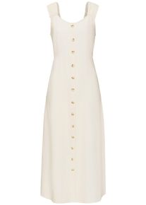 Lascana Dames Maxi-jurk in cr&egrave;me ,maat 36, Witt, 85% Viscose, 15% Linnen