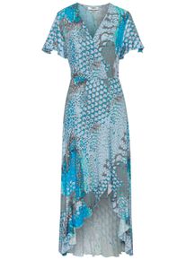 Buffalo Damen Maxikleid in blau bedruckt ,Gr&ouml;&szlig;e 44, Witt, 100% Viskose
