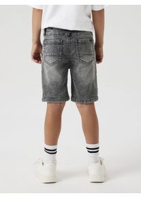 Jeansshorts name it "NKMRYAN JOGGER DNM L SHOR", Jungen, Gr. 152, N-Gr, blau (medium grau denim), Denim/Jeans, Obermaterial: 70% Baumwolle, 27% Polyester, 3% Elasthan, Abriebeffekte, kurz, Jeans Jeansshorts, Baumwollmischung, elastisches B&uuml;ndchen, verstellbar