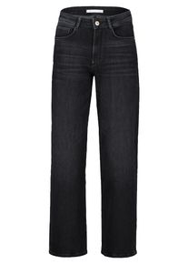 BETTY & CO Taillenhose BETTY & CO "High Waisted-Jeans mit weitem Bein", Damen, Gr. 44, EURO, grau (dunkelgrau denim), Obermaterial: 94% Baumwolle CO. 5% Polyester PES. 1% Elasthan EL., Hosen Taillenhose